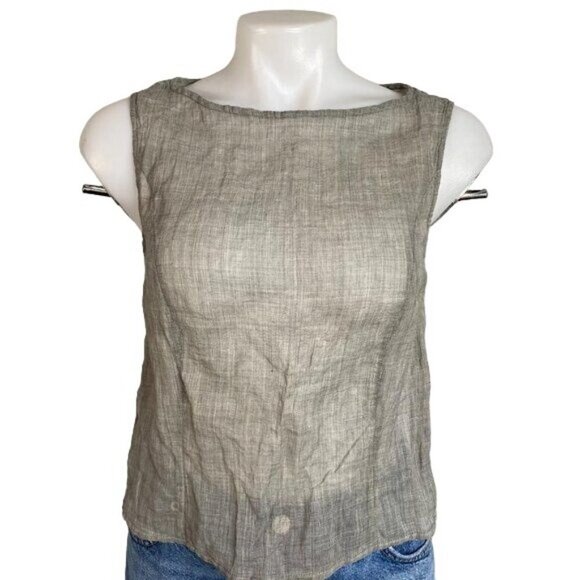 Takashi Maya New York Side Zip Grey Mesh Tank Top Size S - Picture 5 of 9